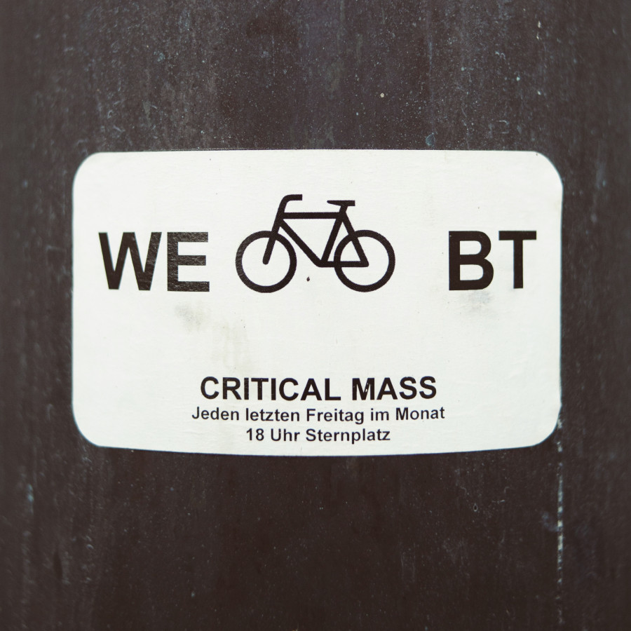 Aushang Treffpunkt Critical Mass