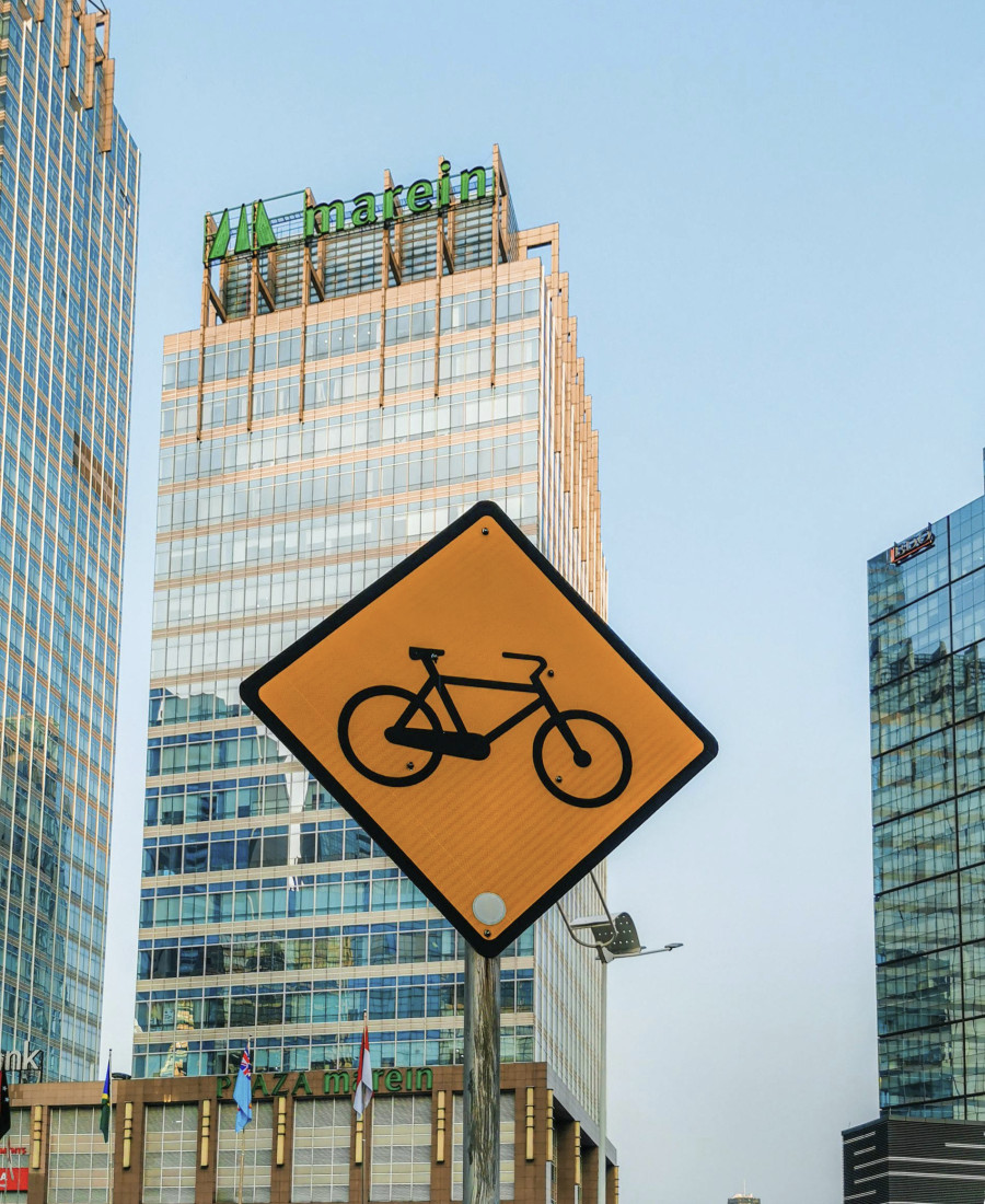 Fahrrad Schild Stadt