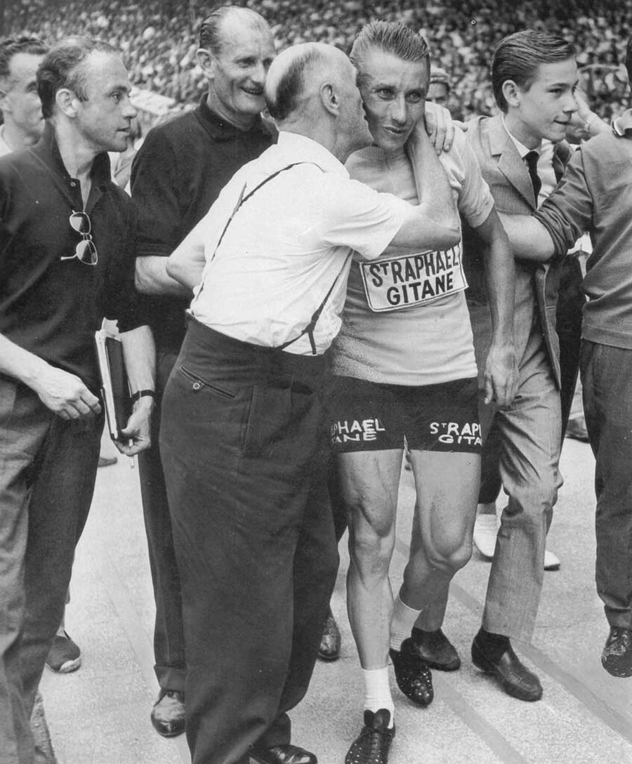 Jacques Anquetil nach dem Rennen